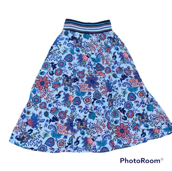 Milly for Design Nation White Floral Maxi Circle Skirt size Medium - Picture 2 of 8